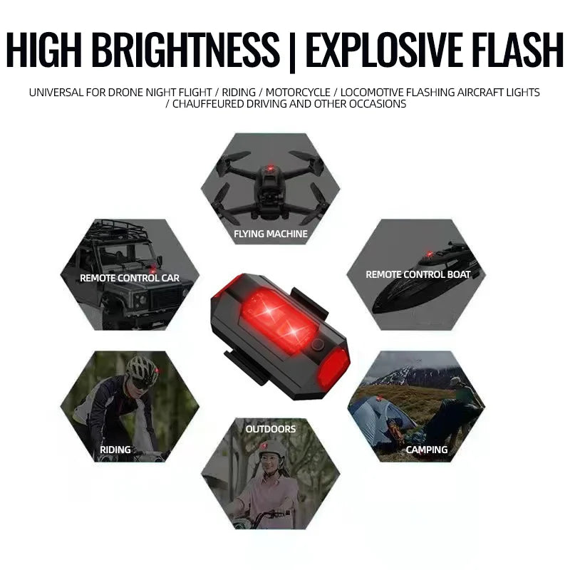 7 Colors LED Strobe Lights & USB Charging