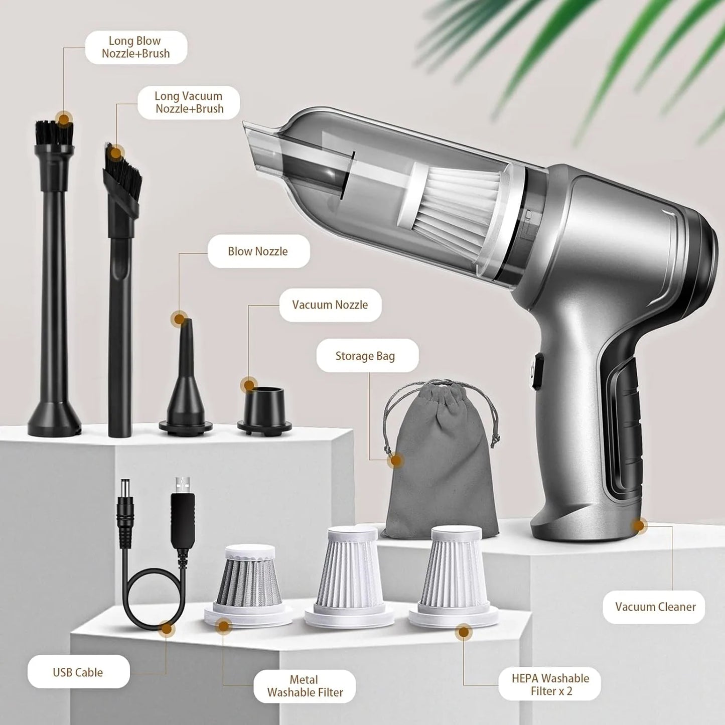 Powerful Wireless Car Vacuum Cleaner
