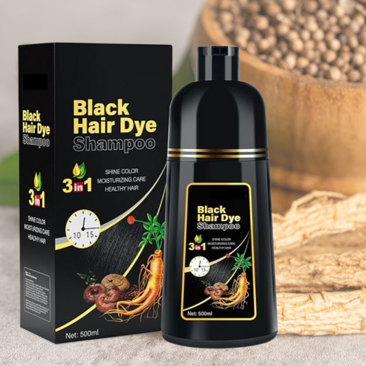 BLACK HAIR DYE SHAMPOO 3-IN-1