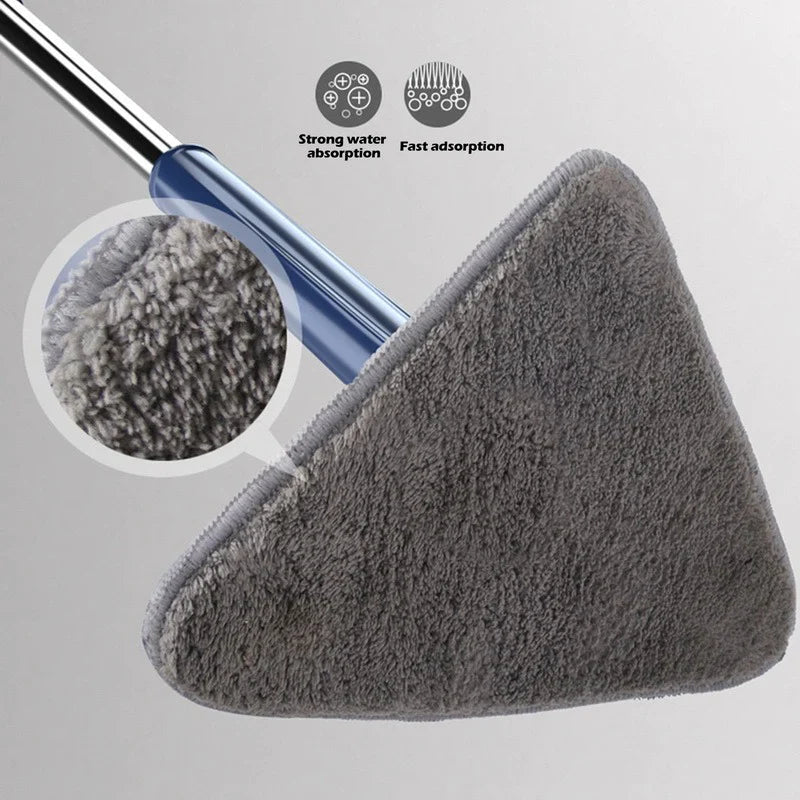 360° Rotatable Triangle Cleaning Mop with Stainless Steel Long Handle